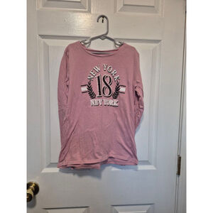 Girls Place Pink New York 18 Long Sleeve Tee Size 14